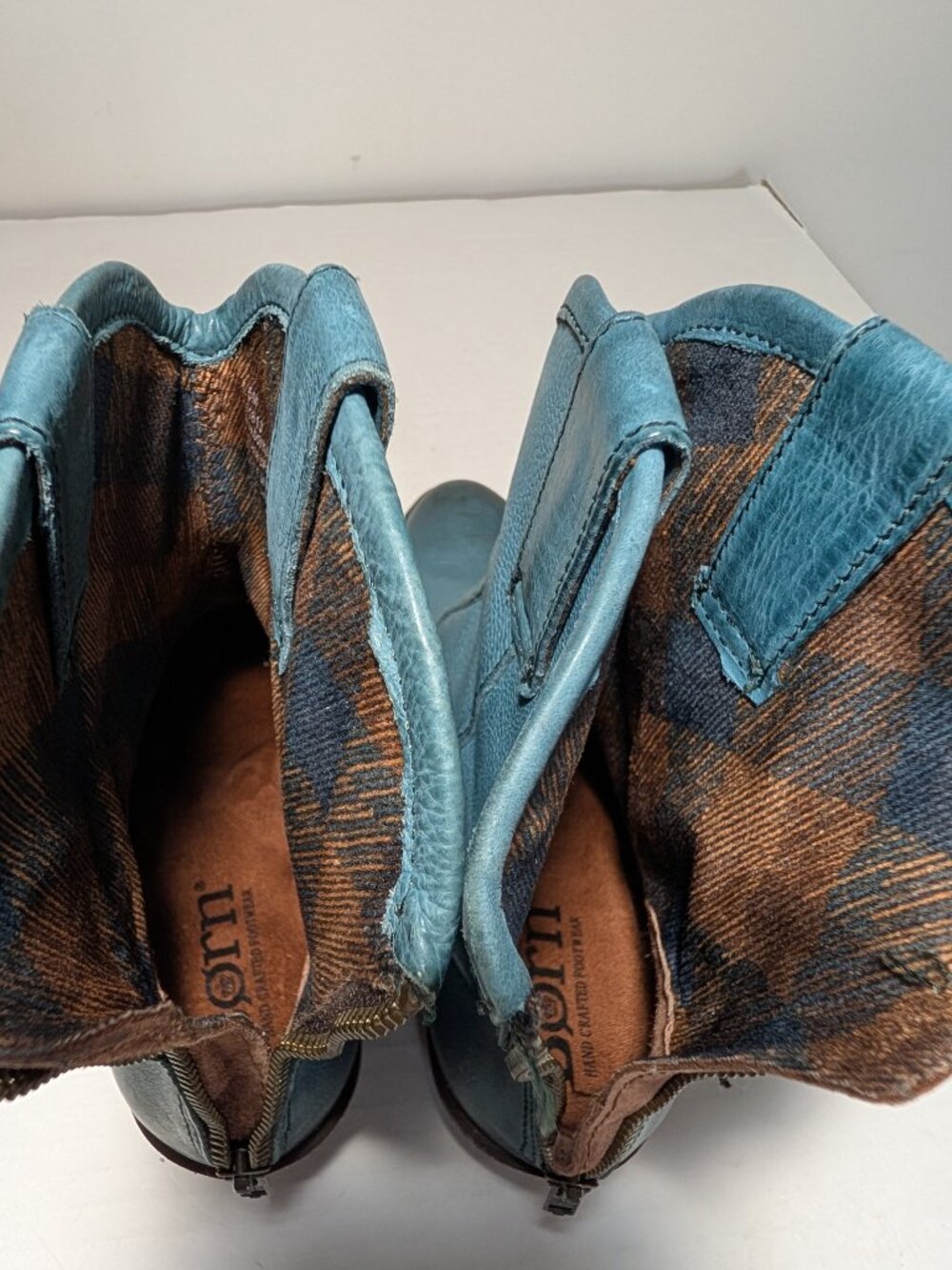Born Wynd Distressed Leather Western Boots Size 7.5 Turquoise - Picture 3 of 12